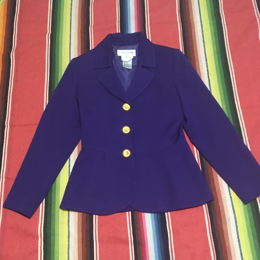 Vintage Rare YSL Encore peplum purple blazer